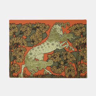 Horse Medieval Arts Crafts Art Nouveau  Doormat