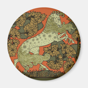 Horse Medieval Arts Crafts Art Nouveau Magnet