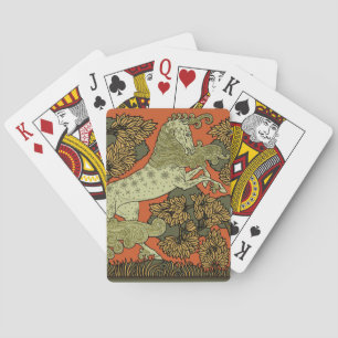 Horse Medieval Arts Crafts Art Nouveau Playing Cards