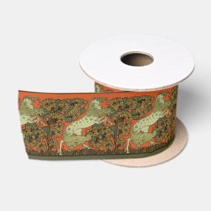 Horse Medieval Arts Crafts Art Nouveau  Satin Ribbon