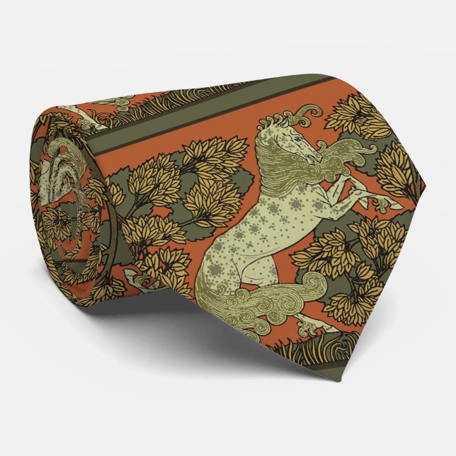 Horse Medieval Arts Crafts Art Nouveau  Tie