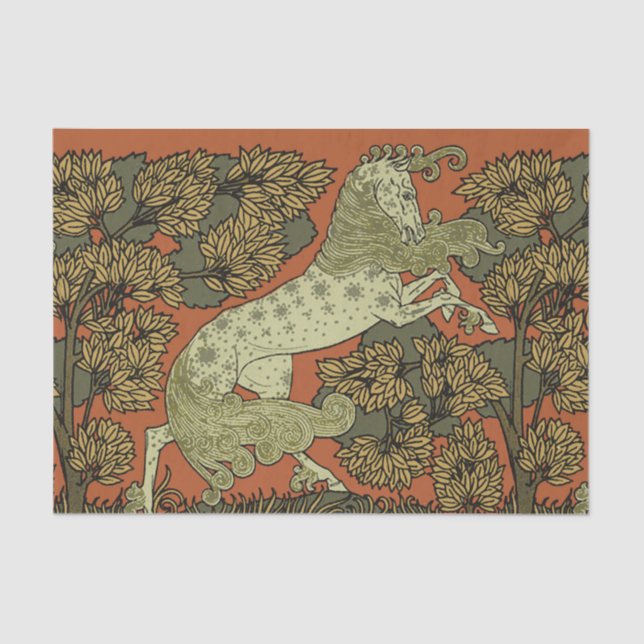 Horse Medieval Arts Crafts Art Nouveau  Tissue Paper (Front)