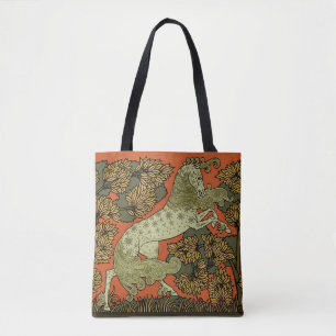 Horse Medieval Arts Crafts Art Nouveau Tote Bag