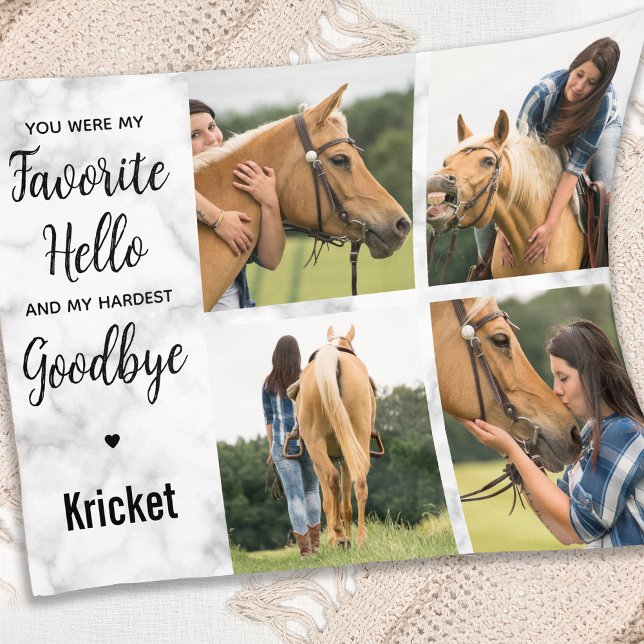 Horse Memorial Equestrian Keepsake Photo Collage Fleece Blanket (Creator Uploaded)