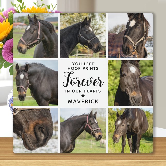 Horse Memorial Personalized 8 Pet Photo Collage Plaque (Creator Uploaded)