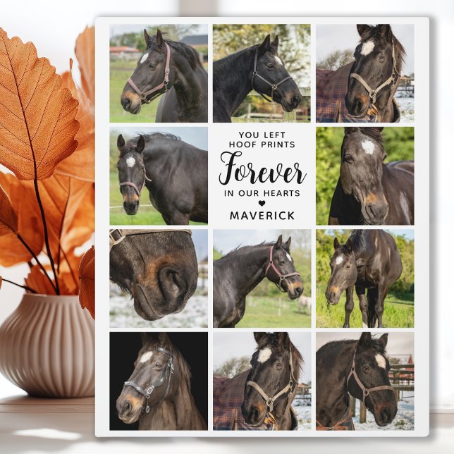 Horse Memorial Personalized Pet Photo Collage Plaque (Creator Uploaded)