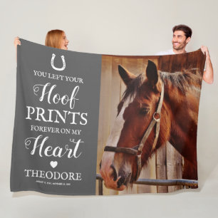 Horse Memorial - Pet Sympathy Grey Fleece Blanket