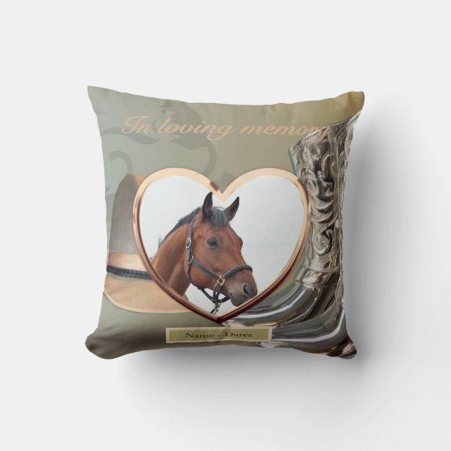 Horse Memorial Pillow Personalized (Front)