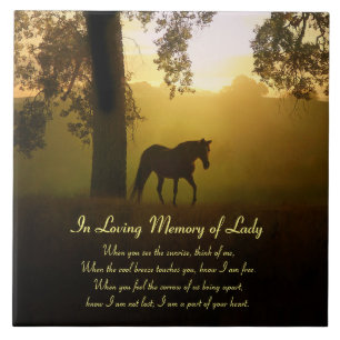 Horse Memorial Spiritual with Oak Tree Tile