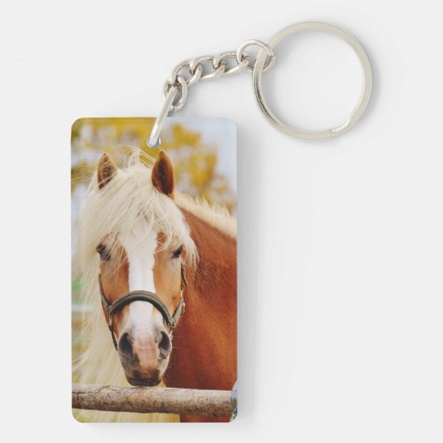 Horse Memorial Sympathy Quote Photo Keychain (Back)