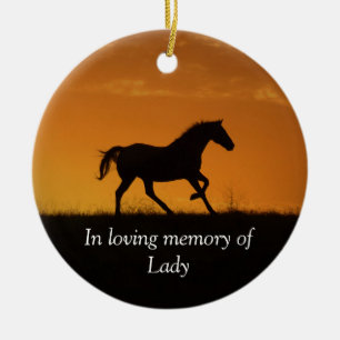 Horse Memorial Tribute with Spiritual Poem Ceramic Ornament