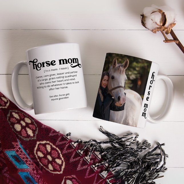 Horse Mom Custom Photo and Text Coffee Mug (Horse Mom Custom Photo and Text Coffee Mug)