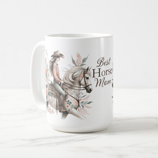Horse Mom Mothers Day Coffee Mug (Front Left)