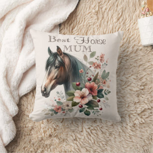 Horse Mom (Mum) Throw Pillow