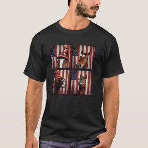 Horse Mom Patriotic Animal American Flag 4th Of Ju T-Shirt