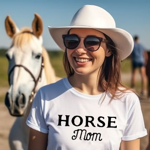 Horse Mom   Simple Cute Retro Script Equestrian T-Shirt