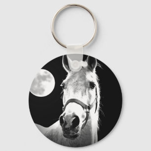 Horse & Moon Keychain