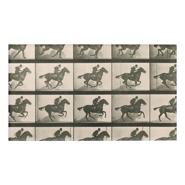 Horse Motion Vintage Photography Name Tag (Front)
