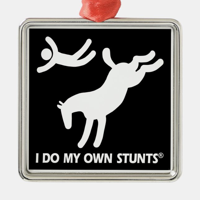 Horse My Own Stunts Metal Ornament (Front)