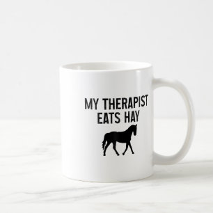 Horse My Therapist Eats Hay Funny Riding Vintage Coffee Mug