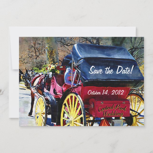 Horse n Buggy Save the Date Wedding Card (Front)