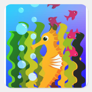 Horse, Nature, Sea Square Sticker