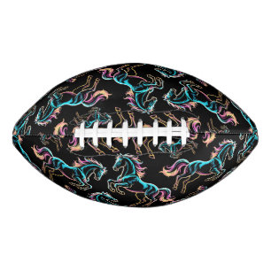 Horse Neon Light Glitch Retro Style Football