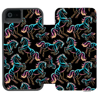 Horse Neon Light Glitch Retro Style Incipio Watson™ iPhone 5 Wallet Case