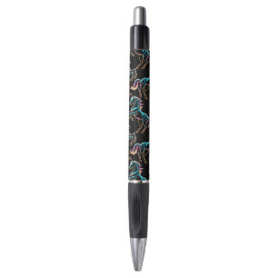 Horse Neon Light Glitch Retro Style Pen