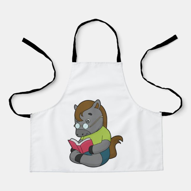 Horse Nerd Book Glasses Apron (Front)