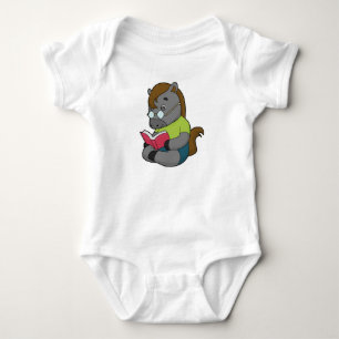 Horse Nerd Book Glasses Baby Bodysuit