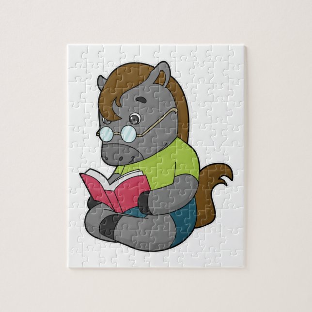 Horse Nerd Book Glasses Jigsaw Puzzle (Vertical)