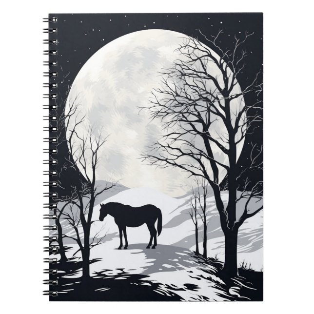 Horse Notebook | Full Moon with Horse Silhouette (Front)