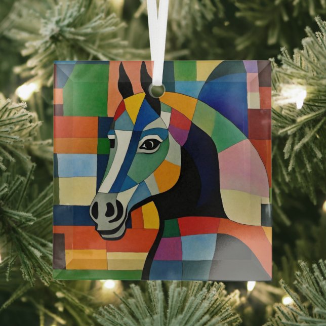 Horse of Colours Glass Ornament (Insitu)