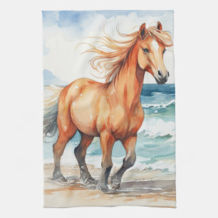 Horse on Beach Kitchen Towel