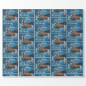 Horse On Blue With Happy Birthday Wrapping Paper (Flat)