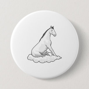 Horse on Cloud 3 Inch Round Button