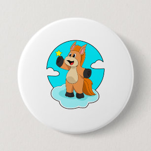 Horse on Clouds 3 Inch Round Button