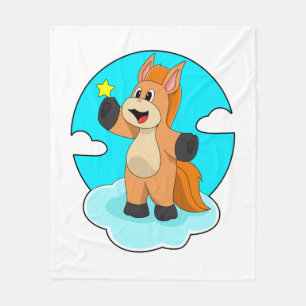Horse on Clouds Fleece Blanket