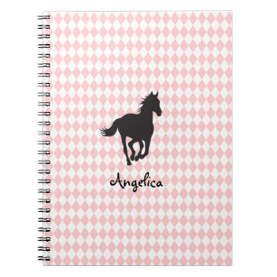 Horse on Diamond Pattern Template Notebook