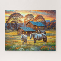 Horse on Farm Wildflower Meadow
