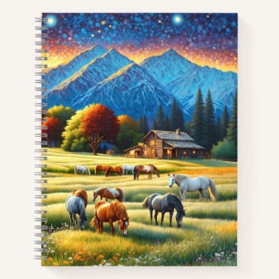 Horse on Farm Wildflower Meadow Notebook