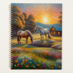 Horse on Farm Wildflower Meadow Planner<br><div class="desc">Horses on Farm Wildflower Meadow. Beautiful Puzzles,  planners,  notebooks with this design in my stores..  Lots of art in my stores.  Add this art to other products,  add text.</div>