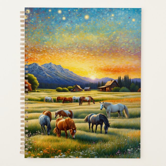 Horse on Farm Wildflower Meadow Planner (Front)