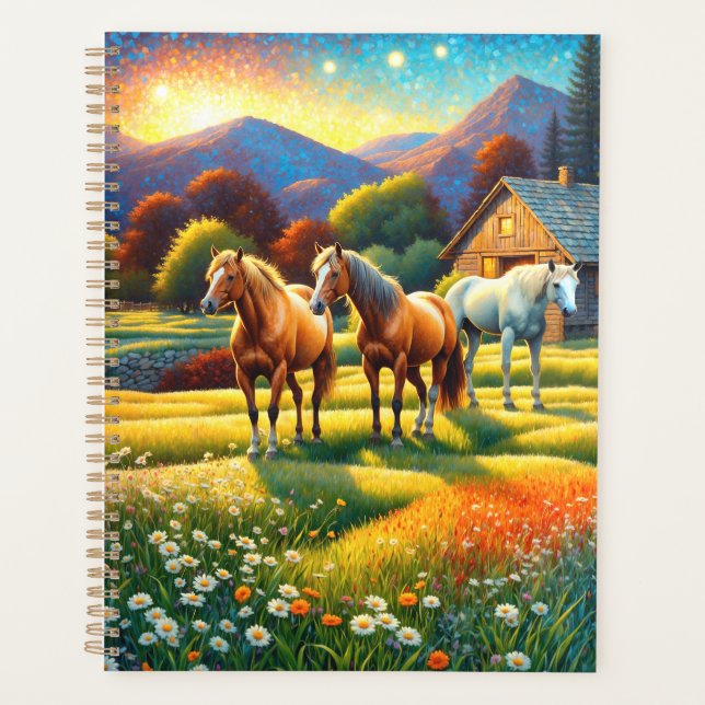 Horse on Farm Wildflower Meadow Planner (Front)