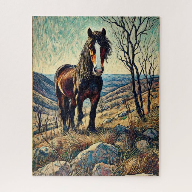 Horse on the Hillside 500 Piece Puzzle (Vertical)