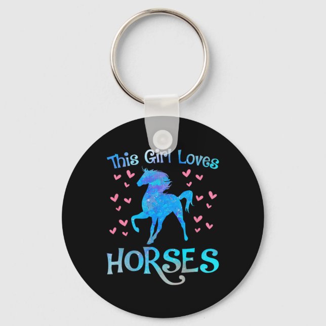 Horse Owner This Girl Loves Horses Equestrian Ride Keychain (Front)