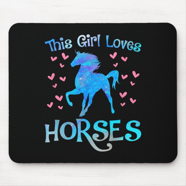 Horse Owner This Girl Loves Horses Equestrian Ride Mouse Pad (Front)