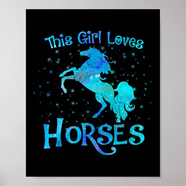 Horse Owner This Girl Loves Horses Equestrian Ride Poster (Front)
