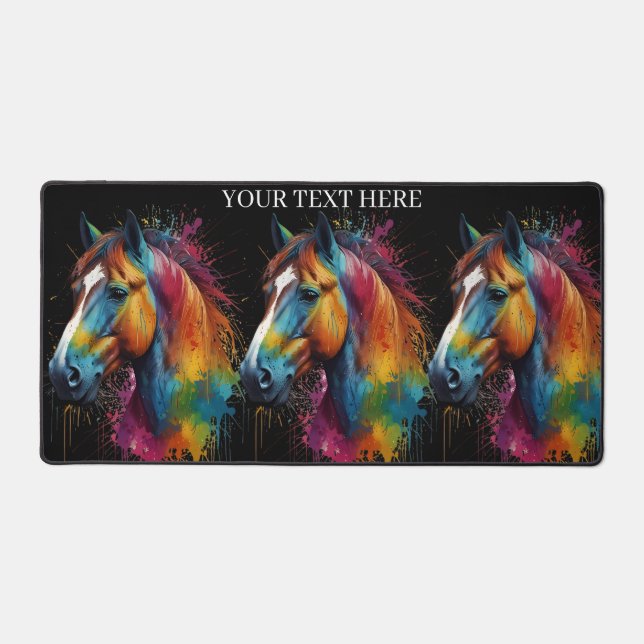 Horse painted design  desk mat (Front)